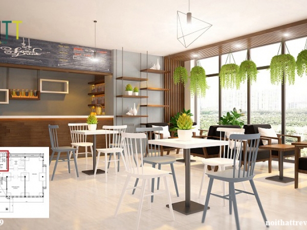 Công trình phòng lễ tân + cafe - Tầng 2 - Văn phòng công ty CP Dệt Bảo Minh